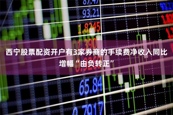 西宁股票配资开户有3家券商的手续费净收入同比增幅“由负转正”