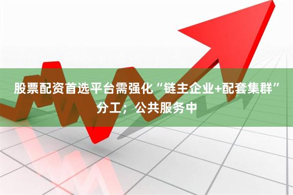 股票配资首选平台需强化“链主企业+配套集群”分工；公共服务中